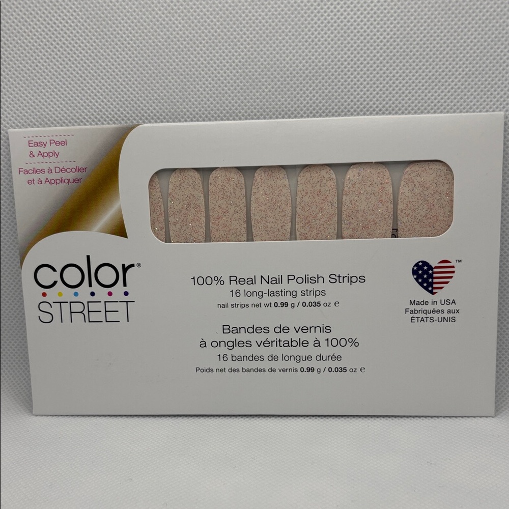 💅 3/$10 - Color Street Blush Beige Glittery Nail Polish Strips - Wannabe